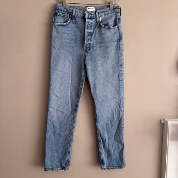 AGOLDE Riley High Rise Button Fly Organic Cotton Crop Jeans 27 A056C-1554 - Picture 1 of 8